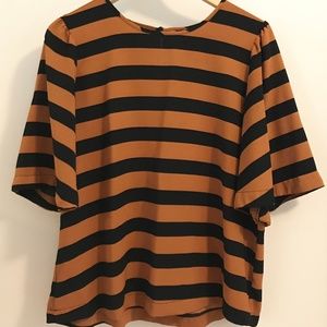 Who What Wear Striped Blouse - Gold and Black